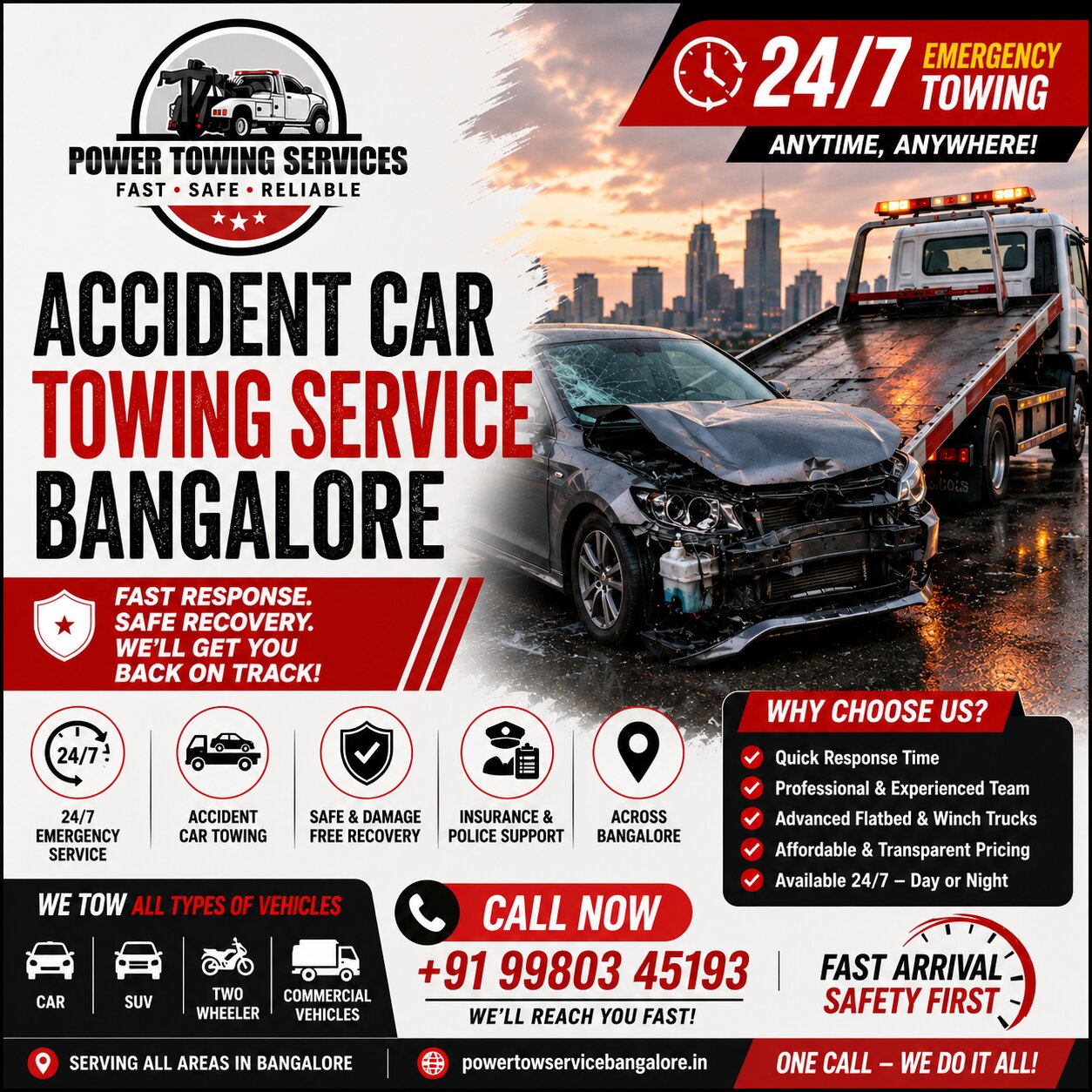 Reliable Accident Car Towing Service in Bangalore: 24 Hours Dispatch