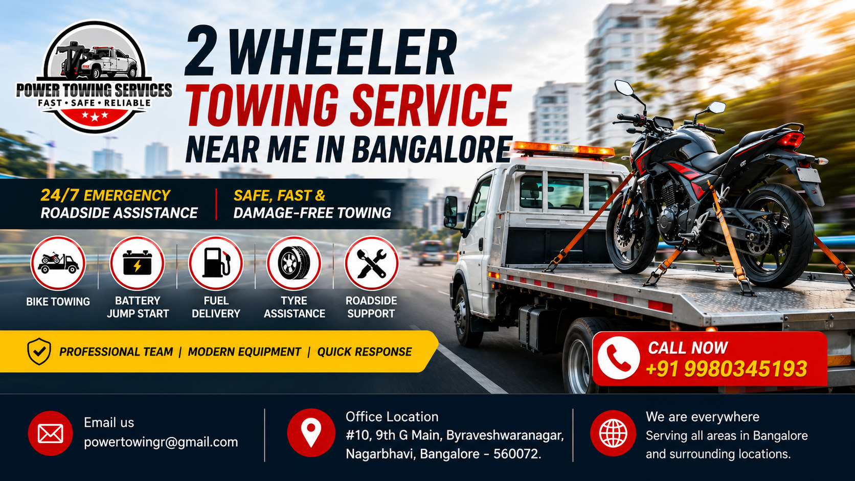 2 Wheeler Towing Service Near Me in Bangalore
