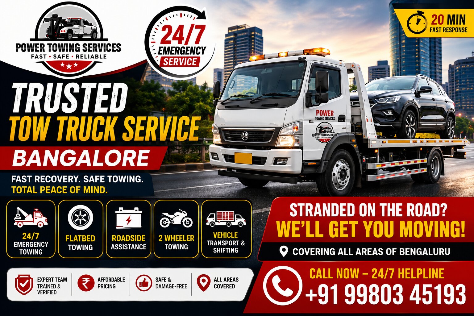 Trusted Tow Truck Service Bangalore | 24/7 Recovery