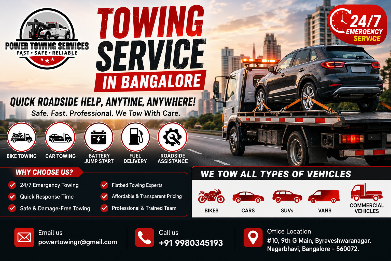 Towing Service in Bangalore | Quick Roadside Help