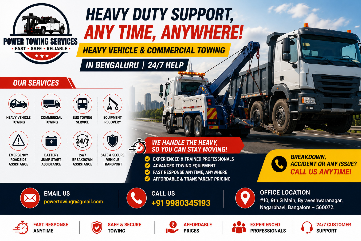 Heavy Vehicle & Commercial Towing in Bengaluru | 24/7 Help