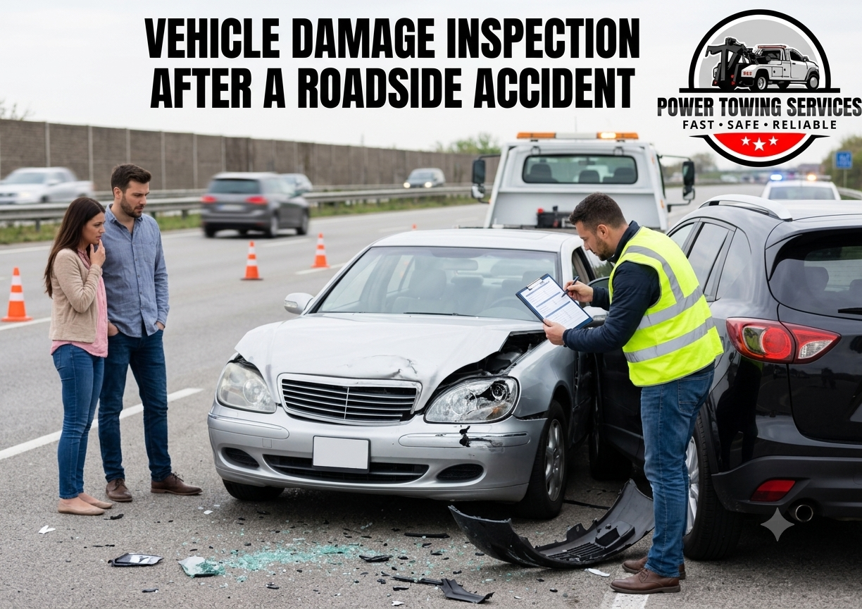 Vehicle Damage Inspection After a Roadside Accident
