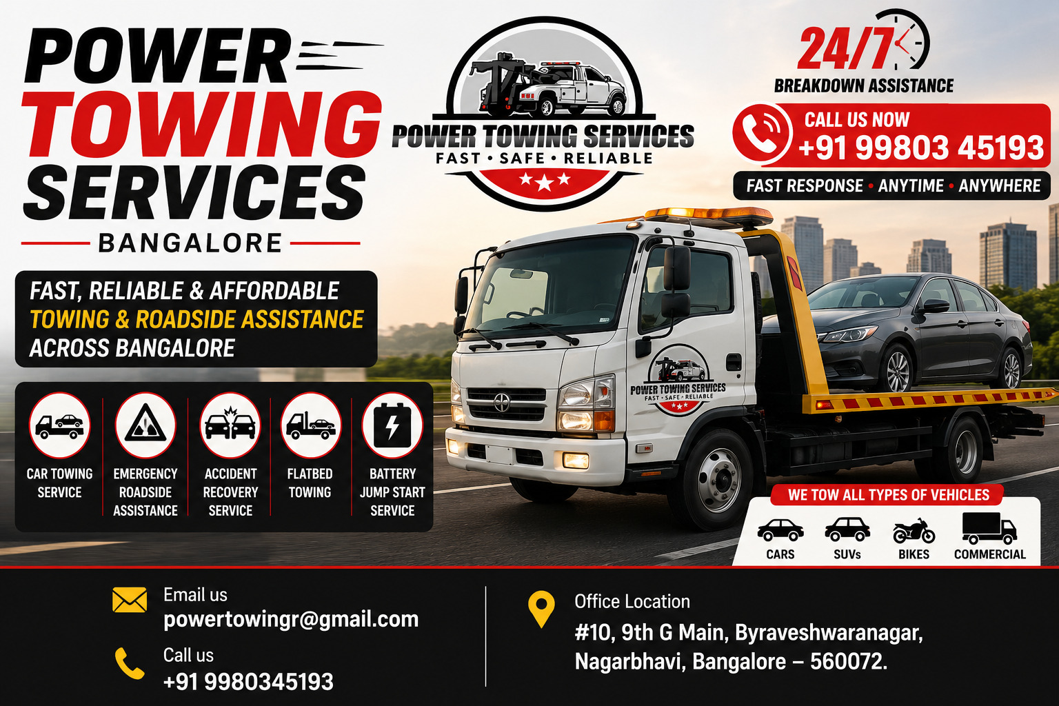 Reliable Towing Service in Bengaluru | 24/7 Car Recovery