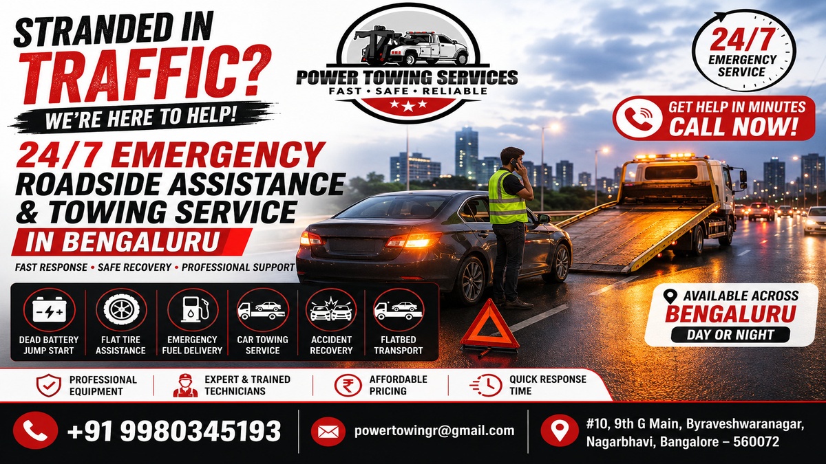 Stranded in Gridlock? 24/7 Emergency Roadside Assistance and Towing Service in Bengaluru