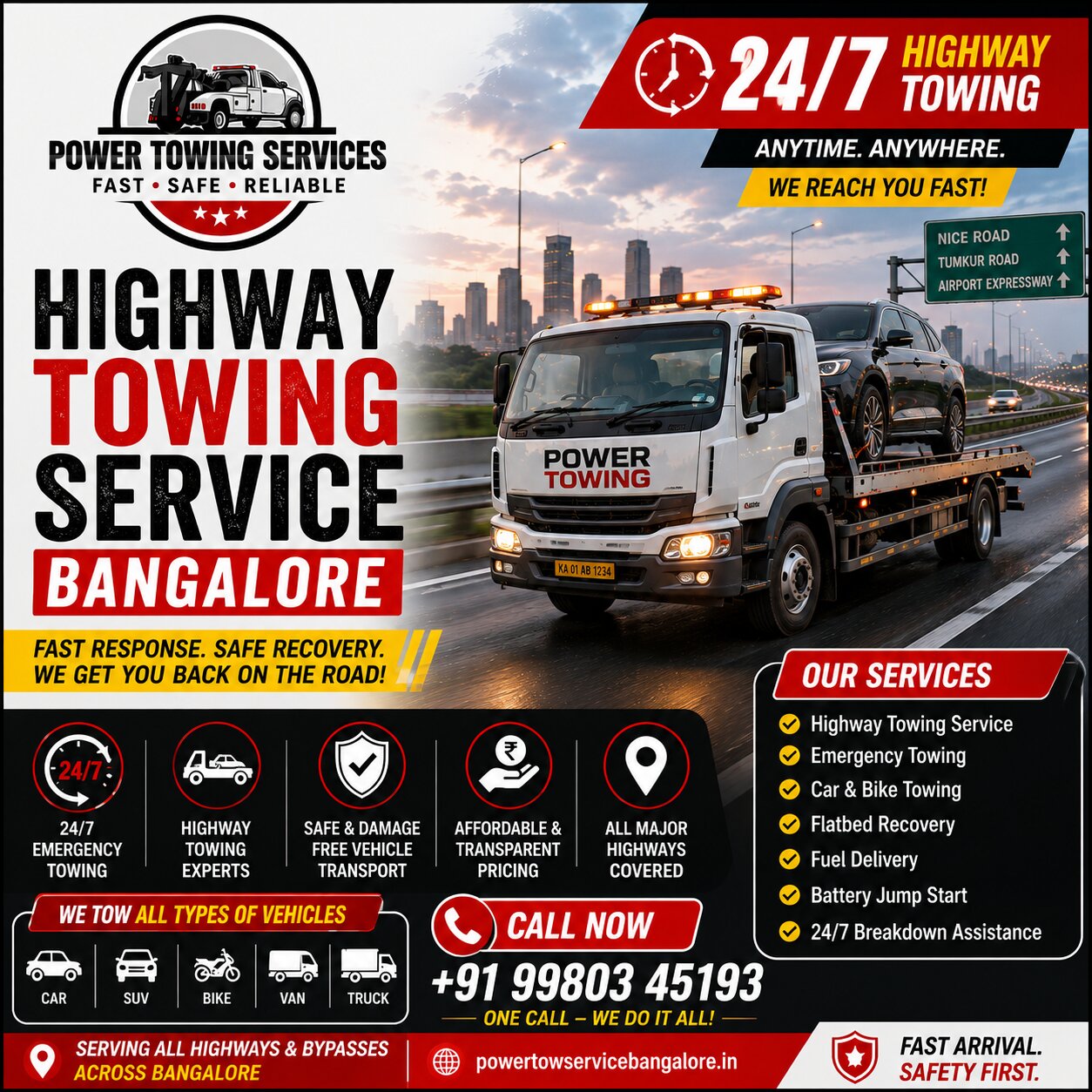 Highway Towing Service Bangalore | 24/7 Fast Recovery