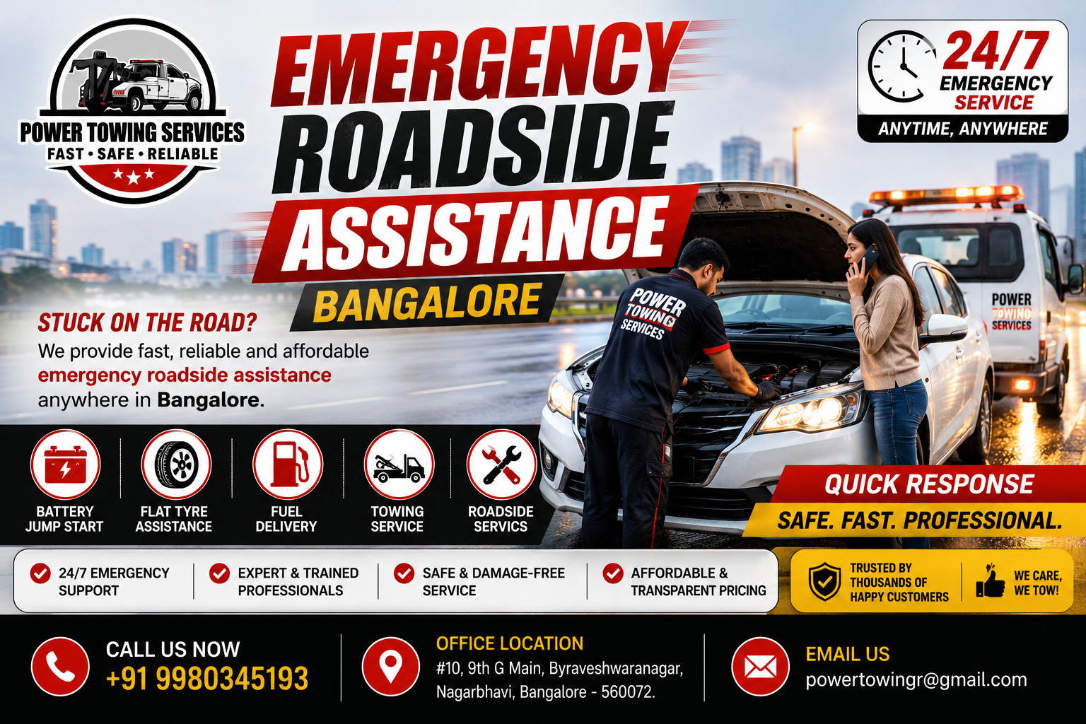 Emergency Roadside Assistance Bangalore | Power Towing